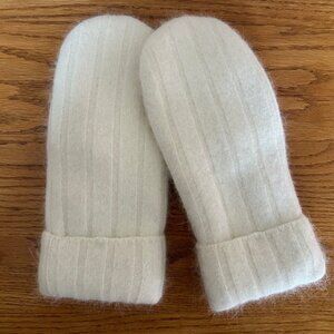 Fuzzy felted angora/wool mittens handcrafted from repurposed Liz Claiborne